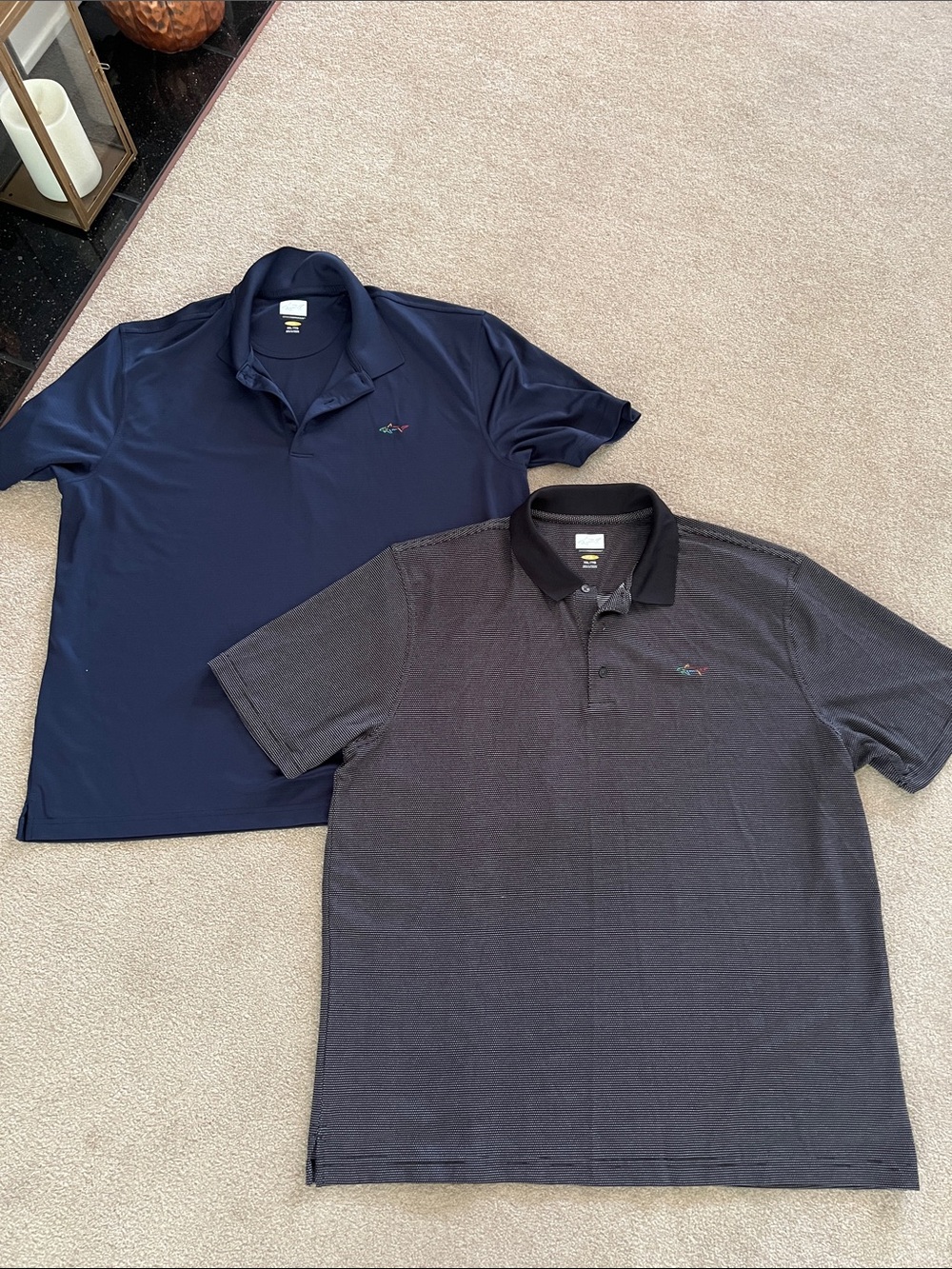 Greg Norman Men's Navy and Charcoal Polo Shirt Duo - Classic Short Sleeve